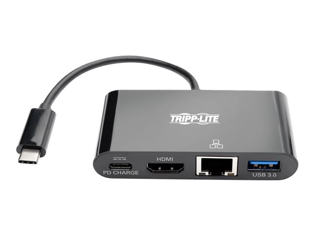 Elara Eaton Tripp Lite Series USB C To HDMI Multiport Video Adapter Converter W/ USB-A Hub USB-C PD Charging Gigabit Ethernet Port USB Type C To HDMI US