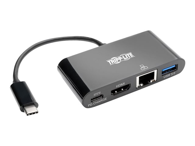 elara Eaton Tripp Lite Series USB C to HDMI Multiport Video Adapter Converter w/ USB-A Hub USB-C PD Charging Gigabit Ethernet Port USB Type C to HDMI US