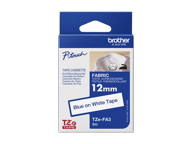 elara BRO 12MM FABRIC TAPE BLUE ON WHITE
