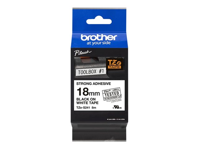 elara BRO 18MM BLACK ON WHITE TAPE ADHESIV