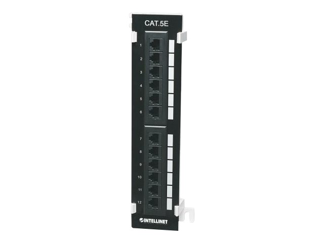 elara Intellinet Patch Panel Cat5e Wall-mount UTP 12-Port Black
