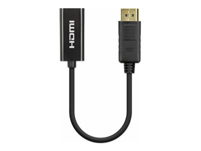 Elara Manhattan DisplayPort 1.2 To HDMI Active Adapter 4K 60Hz 15cm Male To Female DP With Latch Black Not Bi-Directional Three Year Warranty Polyba