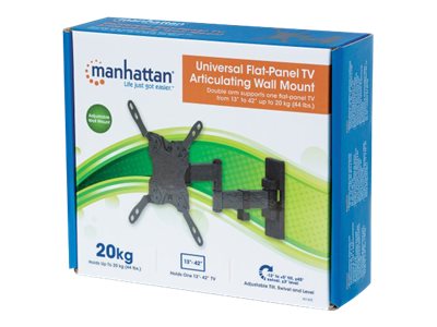 Elara Manhattan TV & Monitor Mount Wall Full Motion 1 Screen Screen Sizes: 13-42" Black VESA 75x75 To 200x200mm Max 20kg Tilt & Swivel With 3 Pivots