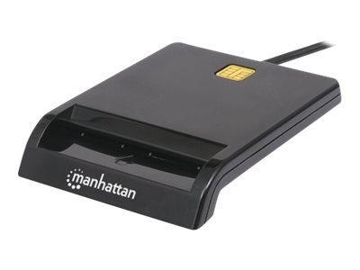 elara Manhattan USB-A Contact Smart Card Reader 12 Mbps Friction type compatible External Windows or Mac Cable 105cm Black Three Year Warranty Blist
