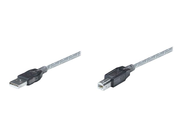 elara Manhattan USB-A to USB-B Cable 11m Male to Male Active 480 Mbps (USB 2.0) Built In Repeater Hi-Speed USB Translucent Silver Three Year Warrant