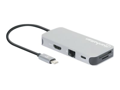Elara Manhattan USB-C Dock/Hub With Card Reader Ports (x6): Ethernet HDMI USB-A (x3) And USB-C With Power Delivery (10W) To USB-C Port (Note Additional