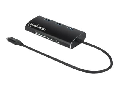 elara Manhattan USB-C Dock/Hub with Card Reader Ports (x6): Ethernet HDMI USB-A (x3) and USB-C With Power Delivery (100W) to USB-C Port (Note additional