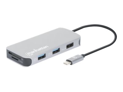 elara Manhattan USB-C Dock/Hub with Card Reader Ports (x6): Ethernet HDMI USB-A (x3) and USB-C With Power Delivery (10W) to USB-C Port (Note additional