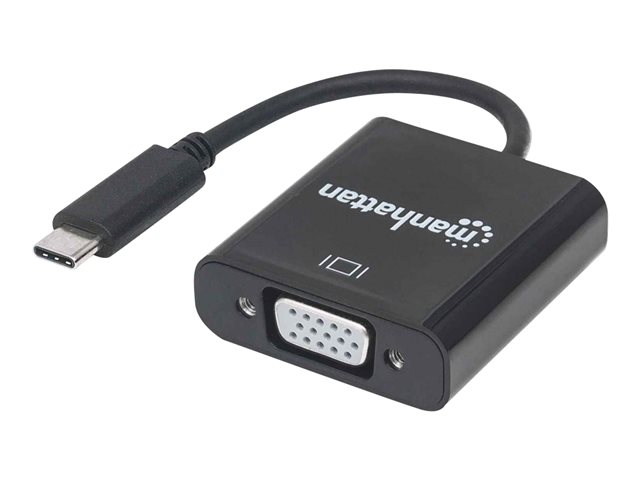 elara Manhattan USB-C to VGA Converter Cable 1080p 60Hz Black 8cm Male to Female Lifetime Warranty Blister