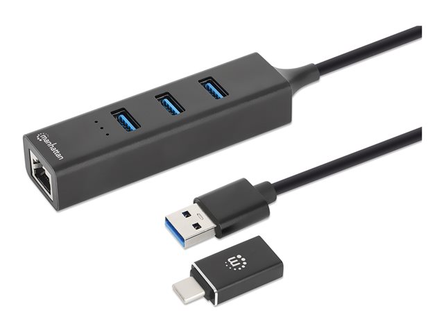 elara Manhattan USB-C & USB-A Combo Dock/Hub Ports (4): Ethernet and USB-A (x3) 5 Gbps (USB 3.2 Gen1 aka USB 3.0) External Power Supply Not Needed USB-A