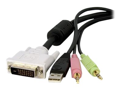 Elara StarTech.com 1 5ft / 4m 4-in-1 USB Dual Link DVI-D KVM Switch Cable W/ Audio & Microphone (DVID4N1USB15)