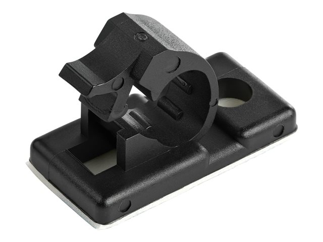 elara StarTech.com 100 Adhesive Cable Management Clips Black Network/Ethernet/Office Desk/Computer Cord Organizer Sticky Cable/Wire Holders Nylon Self Ad