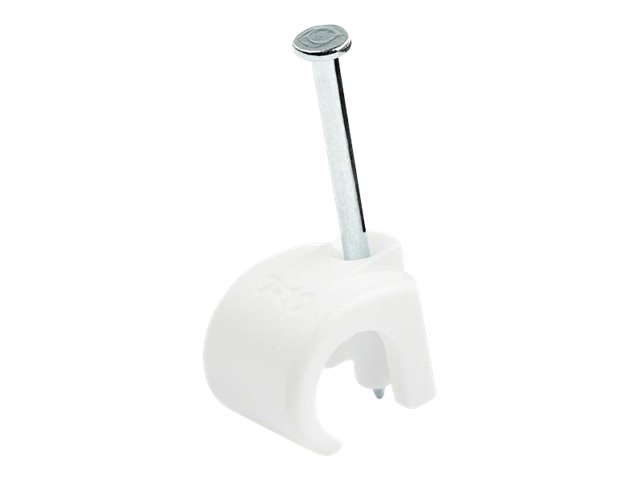 Elara StarTech.com 100 Pack Large Cable Clips With Nail Reusable Nail-in Clamps Wire Holding Clips CAT6 Ethernet Cord/AV/Coax Cable Fasteners Brick/Dry