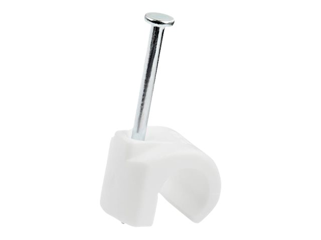 Elara StarTech.com 100 Pack Large Cable Clips With Nail Reusable Nail-in Clamps Wire Holding Clips CAT6 Ethernet Cord/AV/Coax Cable Fasteners Brick/Dry
