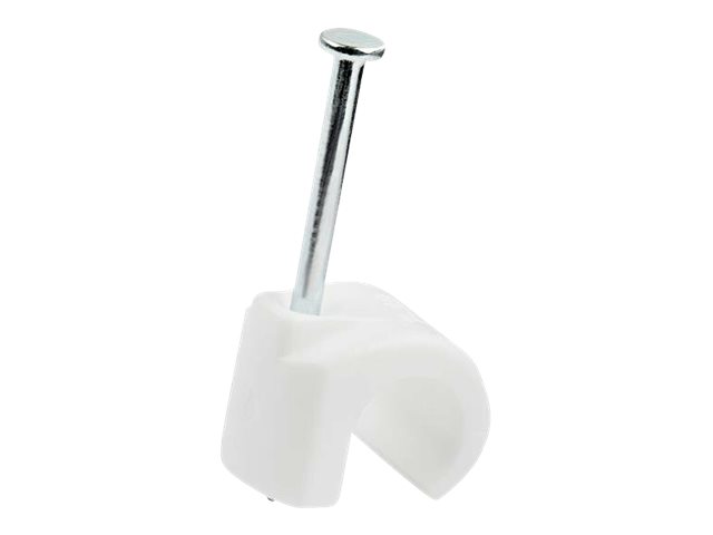 Elara StarTech.com 100 Pack Large Cable Clips With Nail Reusable Nail-in Clamps Wire Holding Clips CAT6 Ethernet Cord/AV/Coax Cable Fasteners Brick/Dry