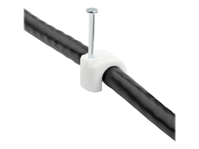 elara StarTech.com 100 Pack Large Cable Clips with Nail Reusable Nail-in Clamps Wire Holding Clips CAT6 Ethernet Cord/AV/Coax Cable Fasteners Brick/Dry