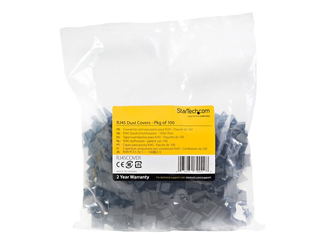 Elara StarTech.com 100 Pack RJ45 Dust Covers Reusable RJ45 Blanking Plug/ Dust Cap Ethernet/LAN Port Protector/ Blocker Snap In RJ45 Female Jack Protecti