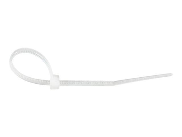 Elara StarTech.com 10cm(4") Cable Ties 2mm(1/16") Wide 22mm(7/8") Bundle Diameter 8kg(18lb) Tensile Strength Nylon Self Locking Zip Ties With Curved Tip