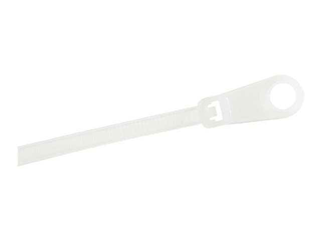 Elara StarTech.com 10cm(4") Cable Ties With Mounting Hole 2mm(1/16") Wide 24mm(7/8") Bundle Dia. 8kg(18lb) Tensile Strength Nylon 66 Self Locking Ties Wi