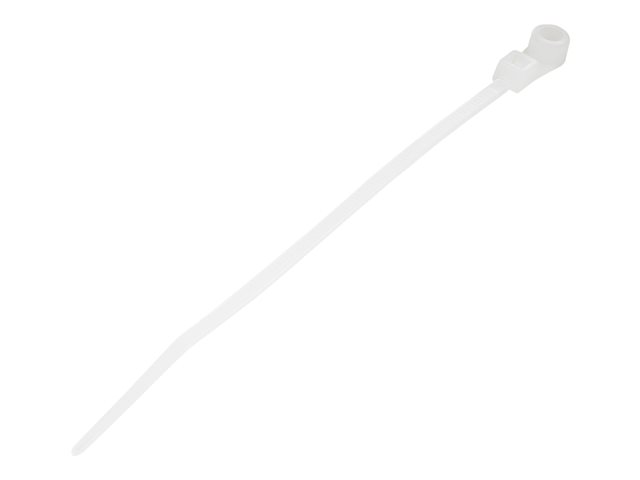 elara StarTech.com 10cm(4") Cable Ties with Mounting Hole 2mm(1/16") wide 24mm(7/8") Bundle Dia. 8kg(18lb) Tensile Strength Nylon 66 Self Locking Ties wi