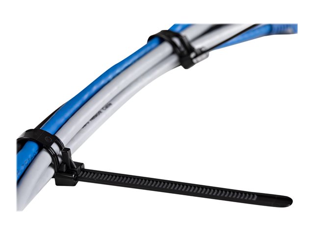 Elara StarTech.com 15cm(6") Reusable Cable Ties 7mm(1/4") Wide 35mm(1-3/8") Bundle Dia. 22kg(50lb) Tensile Strength Releasable Nylon Ties Indoor/Outdoor