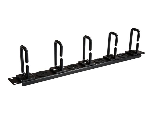 Elara StarTech.com 1U 19" Cable Management Organizer D Ring Hook Network/Server Rack Cord Manager Data Center Horizontal Wire Panel With Passthrough Holes