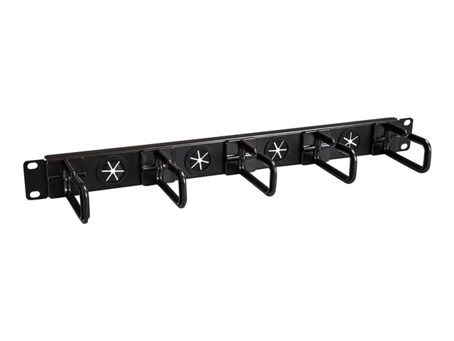 elara StarTech.com 1U 19" Cable Management Organizer D Ring Hook Network/Server Rack Cord Manager Data Center Horizontal Wire Panel with Passthrough Holes