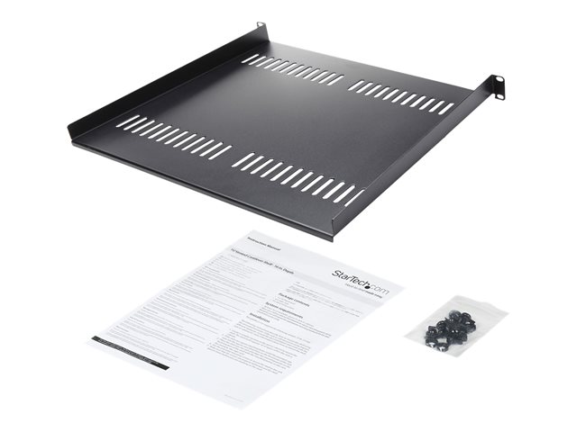 Elara StarTech.com 1U Vented Server Rack Cabinet Shelf 16in Deep Fixed Cantilever Tray Rackmount Shelf For 19" AV/Data/Network Equipment Enclosure W/ Cage