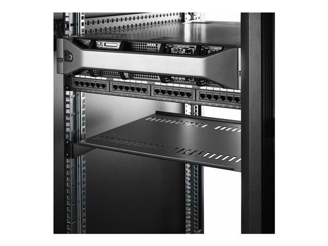 Elara StarTech.com 2-Pack 1U Server Rack Shelf Vented 44lb Capacity 16" Deep (CABSHELF116V2PK)