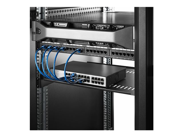 elara StarTech.com 2-Pack 1U Server Rack Shelf Vented 44lb Capacity 16" Deep (CABSHELF116V2PK)