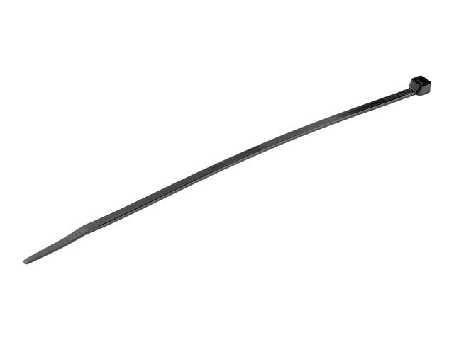 elara StarTech.com 20cm(8") Cable Ties 4mm(1/8") wide 55mm(2-1/8") Bundle Diameter 22kg(50lb) Tensile Strength Nylon Self Locking Zip Ties with Curved T