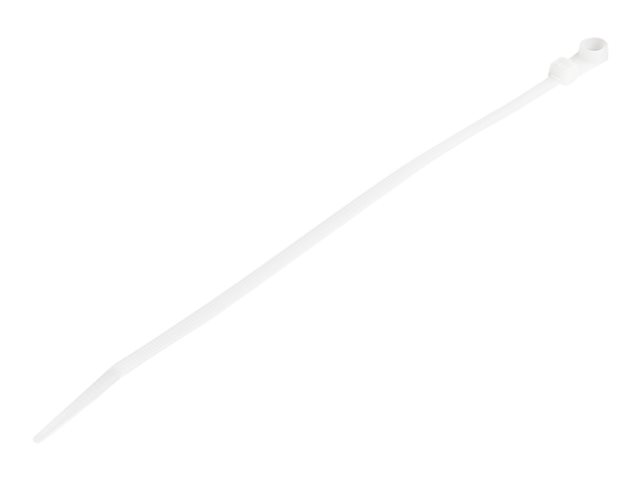 elara StarTech.com 20cm(8") Cable Ties with Mounting Hole 4mm(1/8") wide 52mm(2") Bundle Diameter 22kg(50lb) Tensile Strength Nylon 66 Self Locking Ties