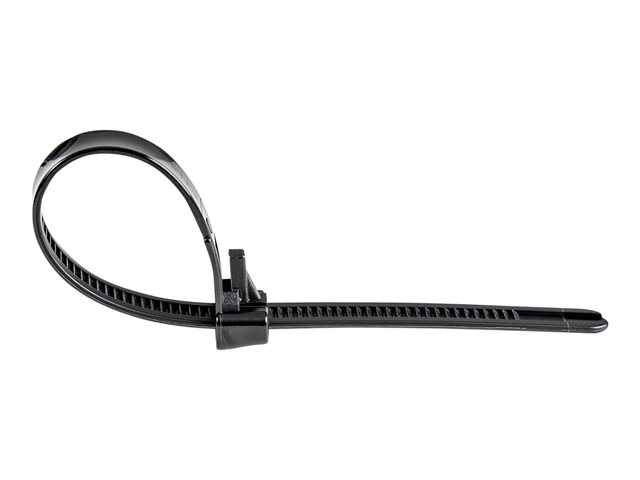 Elara StarTech.com 20cm(8") Reusable Cable Ties 7mm(1/4") Wide 50mm(1-7/8") Bundle Dia. 22kg(50lb) Tensile Strength Releasable Nylon Ties Indoor/Outdoor