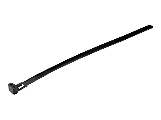 Elara StarTech.com 20cm(8") Reusable Cable Ties 7mm(1/4") Wide 50mm(1-7/8") Bundle Dia. 22kg(50lb) Tensile Strength Releasable Nylon Ties Indoor/Outdoor