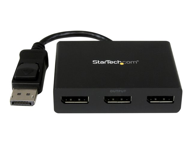Elara StarTech.com 3-Port Multi Monitor Adapter DisplayPort 1.2 MST Hub Dual 4K 30Hz & 1x 1080p Video Splitter For Extended Desktop Mode On Windows PCs O