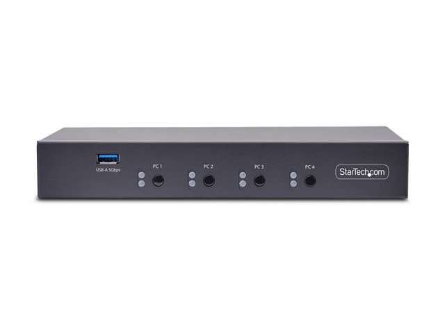 Elara StarTech.com 4-Port KM Switch With Mouse Roaming USB Switch For Keyboard/Mouse 3.5mm And USB Audio Peripheral Sharing For 4 Computers USB 3.0 Swit