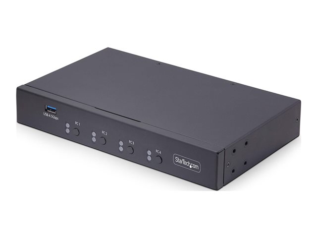Elara StarTech.com 4-Port KM Switch With Mouse Roaming USB Switch For Keyboard/Mouse 3.5mm And USB Audio Peripheral Sharing For 4 Computers USB 3.0 Swit