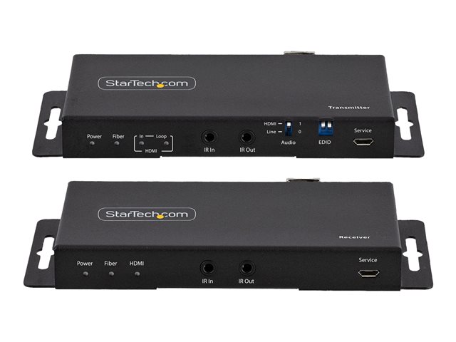 Elara StarTech.com 4K HDMI Over Fiber Extender Kit 4K 60Hz Up To 3300ft/1km (Single Mode) Or 1000ft/300m (Multimode) LC Fiber Optic HDR/HDCP Audio/RS232/