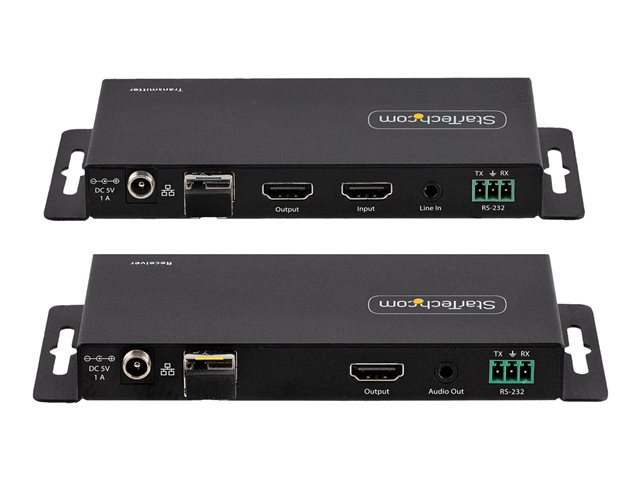 Elara StarTech.com 4K HDMI Over Fiber Extender Kit 4K 60Hz Up To 3300ft/1km (Single Mode) Or 1000ft/300m (Multimode) LC Fiber Optic HDR/HDCP Audio/RS232/