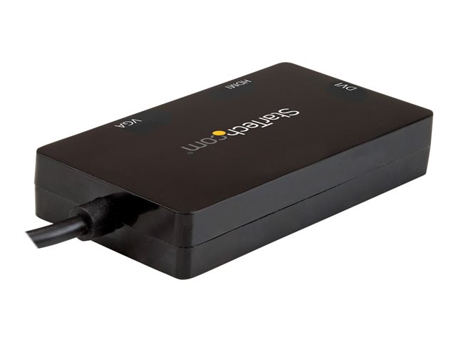 Elara StarTech.com 4K USB C To HDMI VGA & DVI Multi Port Video Display Adapter For Mac / Windows Laptop & Monitor (CDPVGDVHDBP)