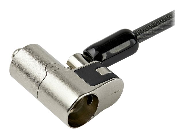 Elara StarTech.com 6.5' (2m) 3-in-1 Universal Laptop Cable Lock Keyed Laptop/Desktop Security Cable Lock Compatible W/ K-Slot Nano & Wedge Slot Computer