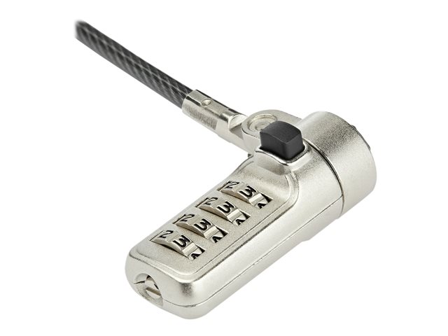 Elara StarTech.com 6.5’ (2m) Laptop Cable Lock 4 Digit Combination Laptop/Desktop Security Cable Lock For Wedge Slot Computers/Laptops Anti-Theft Vinyl-Co