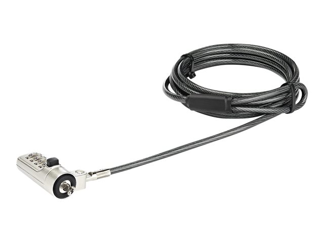 elara StarTech.com 6.5’ (2m) Laptop Cable Lock 4 Digit Combination Laptop/Desktop Security Cable Lock for Wedge Slot Computers/Laptops Anti-Theft Vinyl-Co