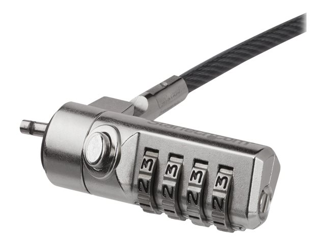 elara StarTech.com 6.5ft (2m) Laptop Cable Lock 4 Digit Combination Laptop/Desktop Security Cable Lock for K-Slot Devices/Computers/Monitors Portable Anti