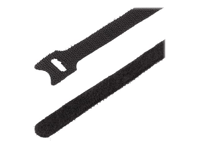 elara StarTech.com 6in Hook and Loop Cable Ties 50 Pack Black Reusable Cable Straps Adjustable and Flexible Cord Organizer Tie/Wraps for Professional C