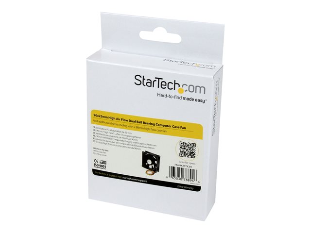 Elara StarTech.com 90x25mm High Air Flow Dual Ball Bearing Computer Case Fan W/ TX3 (FAN9X25TX3H)