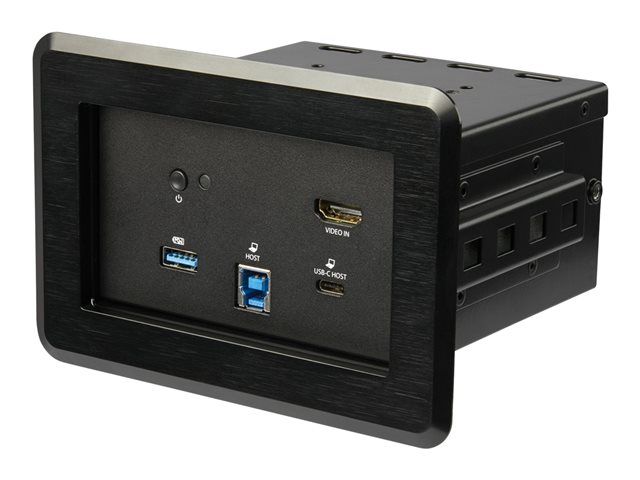 Elara StarTech.com Conference Room Docking Station Universal Laptop Dock 4K HDMI 60W Power Delivery USB Hub GbE Audio In-Table Connectivity Box For H