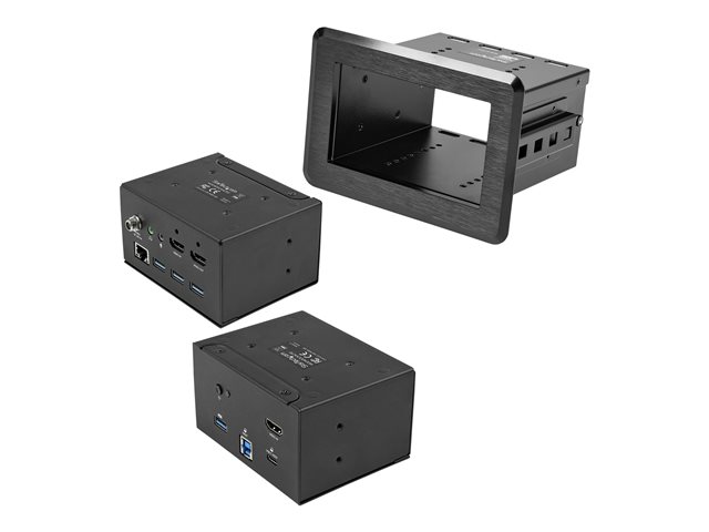 elara StarTech.com Conference Room Docking Station Universal Laptop Dock 4K HDMI 60W Power Delivery USB Hub GbE Audio In-Table Connectivity Box For H