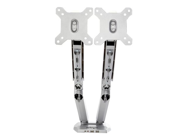 Elara StarTech.com Desk Mount Dual Monitor Arm With USB & Audio Grommet/Desk Clamp VESA Mount For Up To 32 Inch Displays 2x USB 2x 3.5mm Audio Ergonomic