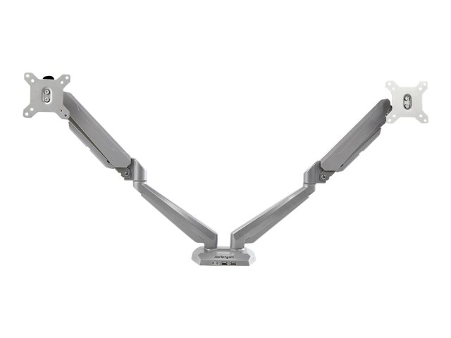 Elara StarTech.com Desk Mount Dual Monitor Arm With USB & Audio Grommet/Desk Clamp VESA Mount For Up To 32 Inch Displays 2x USB 2x 3.5mm Audio Ergonomic